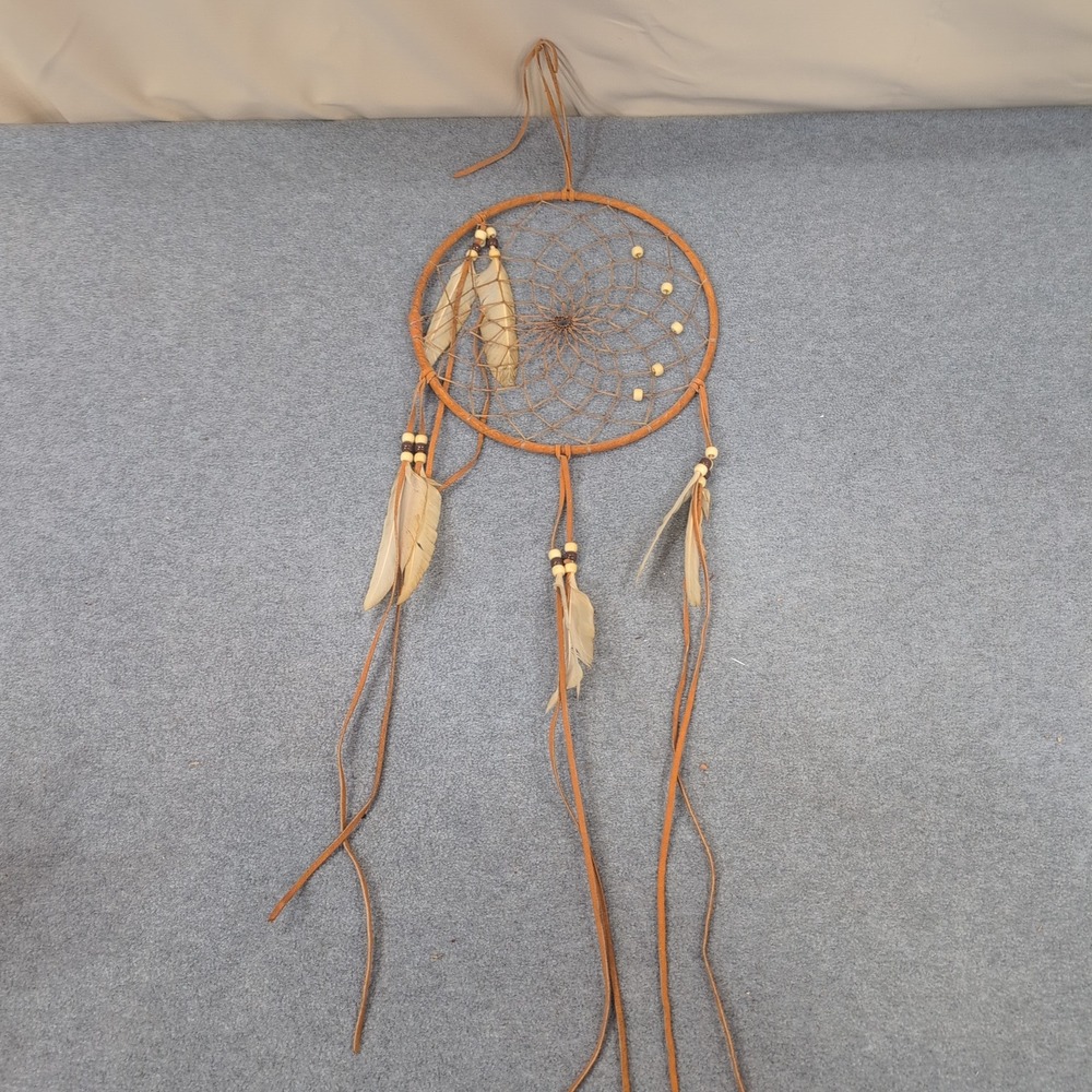 Handmade Dream Catcher Feathers Beads Natural Bohemian Wall Hanging Decor - Picture 1 of 5